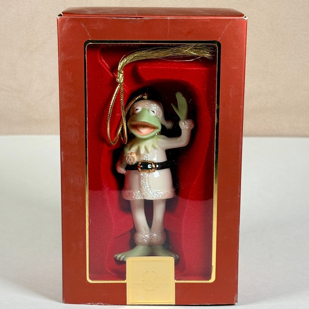 Lenox SANTA KERMIT Holiday‎ Christmas Ornament - The Muppets in Original Box